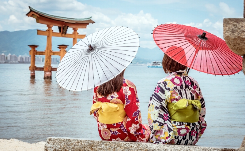浴衣に着替えて夏の宮島散策